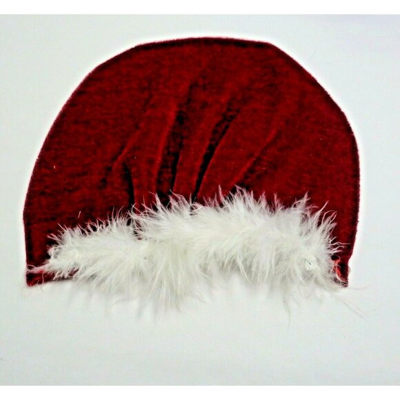 Wine Bottle Santa Cape Velvet Christmas Holiday Gift Feather Boa - Picture 4 of 6